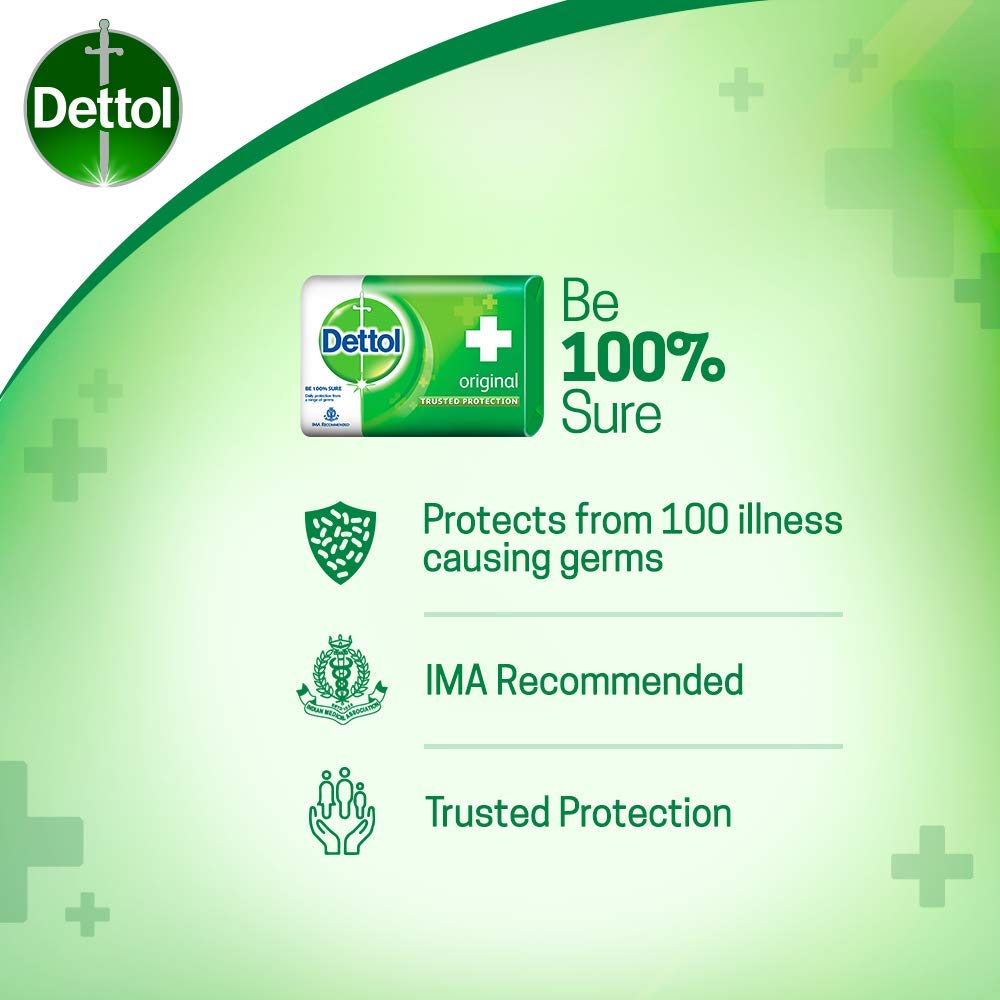 Dettol Antiseptic Disinfectant Liquid, 550ml (Pack of 2) & Dettol Bathing Soap Original, 125gm, Pack of 6