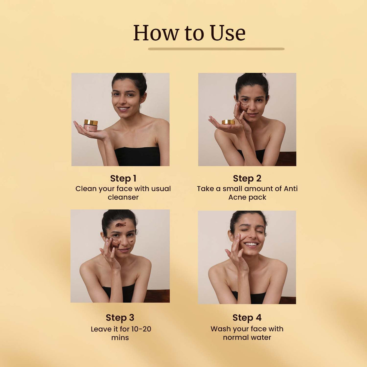 Mellow Herbal Anti Acne Face Pack | Ayurvedic Neem, Clove & Multani Mitti | Controls Oil, Reduces Pimples & Acne Scars | Deep Cleansing & Detoxifying | Natural & Chemical-Free | 20gm