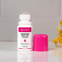 BELLAVITA Deo White Natural Underarm Roll On Deodorant for Women |Control Odour|Alcohol-Free| Antiperspirant for Long Lasting Freshness 50ml