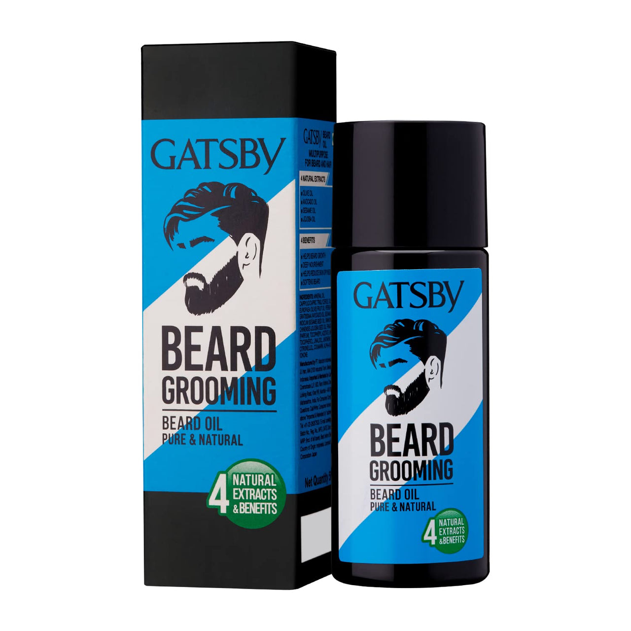 Gatsby Japan Beard Oil - Pure & Natural 50ml (Pack of 2) | Non-Sticky, Quick Absorbing, Pleasant Fragrance, Light Beard Oil for Men |Multipurpose Oil for Beard & Hair