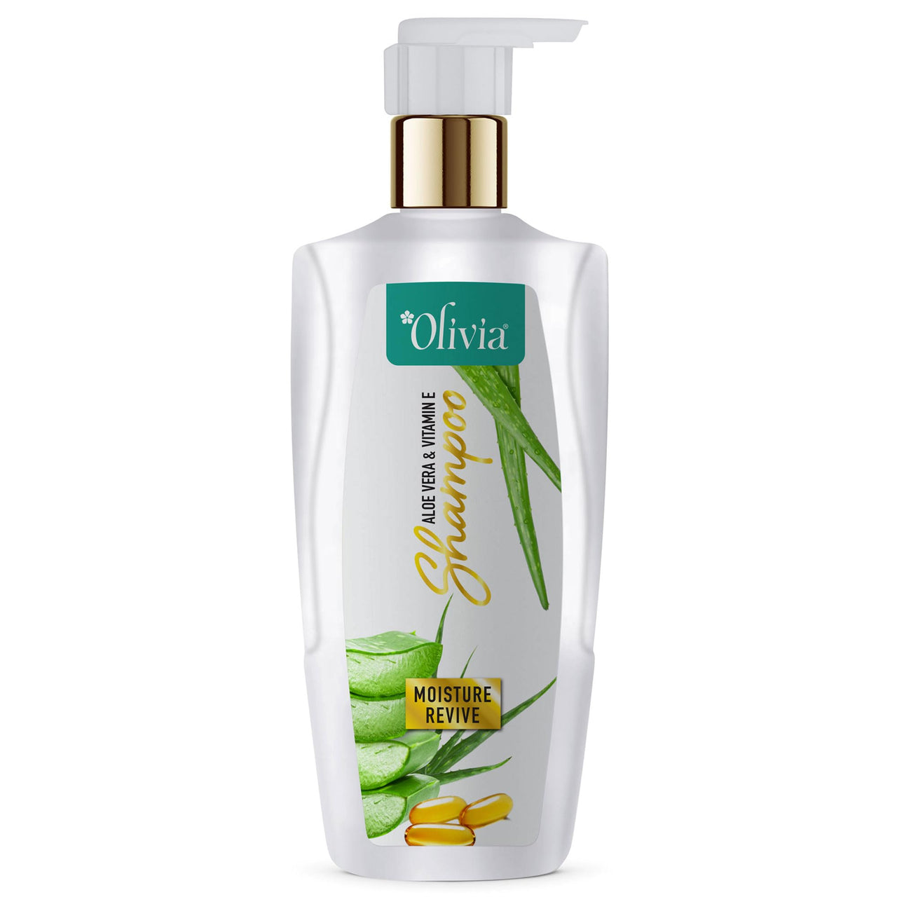 Olivia Moisture Revive Shampoo with Aloe Vera & Vitamin E | Provides Hydration for Frizzy & Dry Hair | Perfect Shampoo for Dry Hair | Aloe Vera Enriched Care | Paraben-Free Formula | 200ml