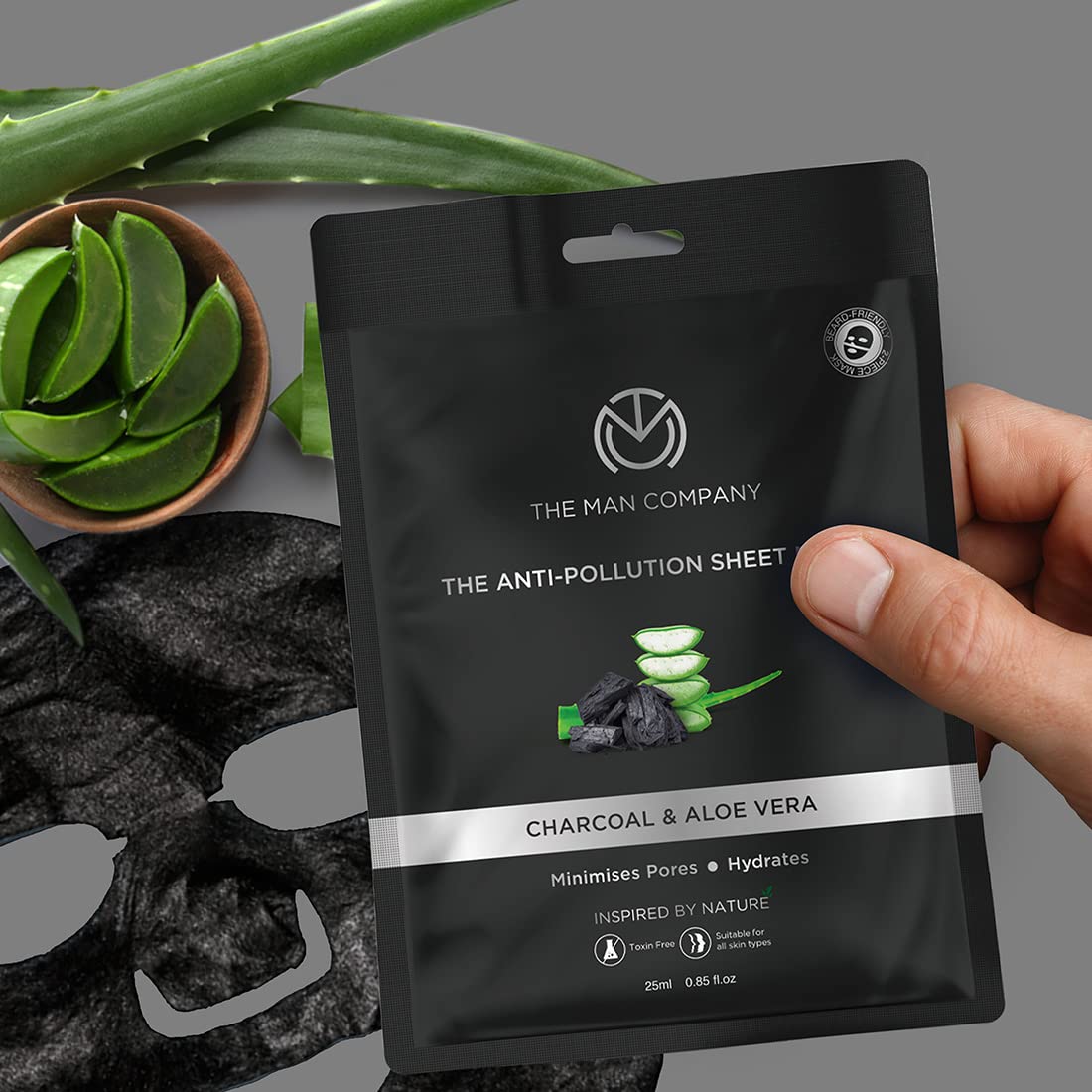 The Man Company Charcoal Face Sheet Mask - 25 ml | Made in India