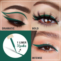 Glamveda Super Matte Liquid Eyeliner – Green, Smudge-Proof, Waterproof, Quick Drying | 24-Hour Long Stay | Smooth Application | Bold, Clean, Smudge-Free Look