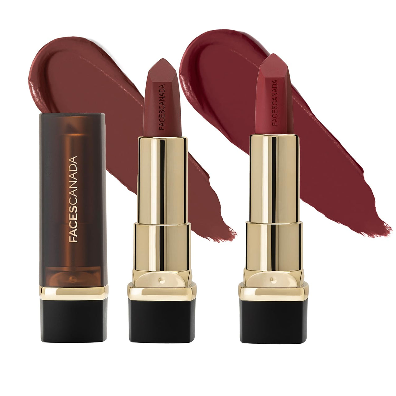 FACES CANADA Festive Hues - Comfy Matte Creme Lipstick Pack of 2 - Raise The Roof & Not A Quitter (4.2gx2) | Long Stay | Creamy Matte Finish | Intense Color | Single Stroke Smooth Application