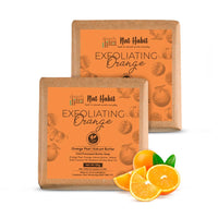 Nat Habit Exfoliating Orange Butter Bath Soap With Ayurvedic Cold Processed For Brightening, Scar Reduction, Exfoliation,Tan Removal (Pack of 2 x 125gm)