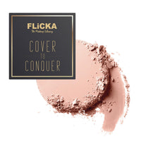 FLiCKA Cover To Conquer Compact Powder For Velvet Matte Finish, Long-Lasting, Smooth Finish| Absorbs Oil, Waterproof Formula, Prevents Creasing| 01 Ivory, 9g