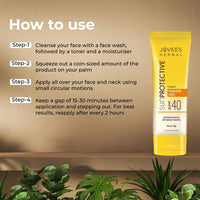 Jovees Herbal Sun Protective Sunscreen SPF 40 | Lightweight, Quick Absorbing and Oil Free - UVA/UVB Protection | Normal to Dry Skin Type | Paraben & Alcohol Free 50g