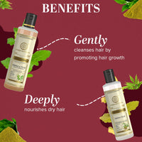 Khadi Natural Henna Tulsi Hair Cleanser & Conditioner | Moisturizes Dry Hair | Activates Roots & Adds Volume | Ideal for All Hair Types - (210ml x 2)