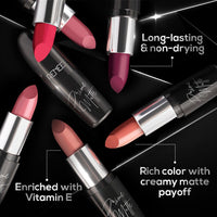 RENEE Prime Matte Lipstick - Mulberry Wine, Lightweight & Long-Lasting Formula, Creamy Matte Finish, One Swipe Application, Non-Drying, Vitamin E Infused, 4.5Gm