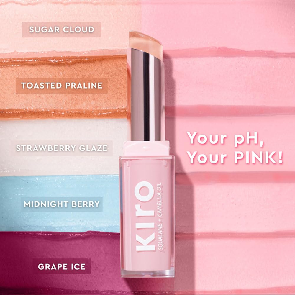 Kiro pH Jelly Twist Colour Adapting Lip Balm - Grape Ice, 3g | Clear to Pink Tint | Hydrating Vegan Lip Balm with Squalane & Camellia Oil