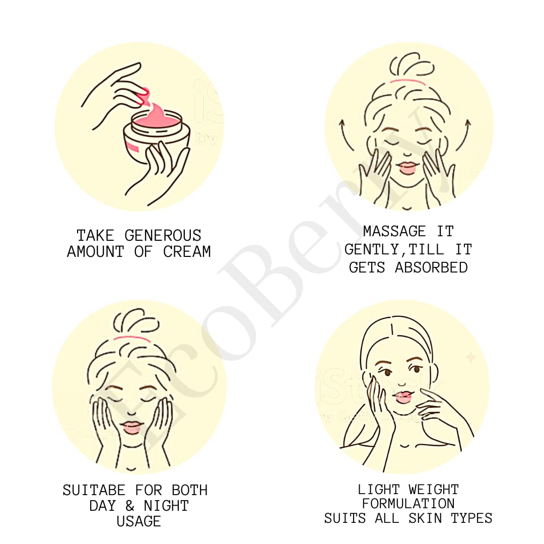 EcoBerry Rose Sandalwood Saffron Light Weight Gel Cream | Calming & Soothing Skin, Provides Hydration, Organic, Natural, Non Comedogenic, Paraben Free, Chemical Free, Cruelty Free, Mineral Oil Free, Preservative Free, Vegan