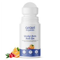 Aravi Organic Cooling Underarm Roll-On | 5% AHA, 2% Kojic Acid & 1% Mandelic Acid | Controls Odour & Sweat | Reduces Pigmentation & Exfoliates | Alcohol-Free & Aluminium-Free | Fresh Aqua Fragrance | 50ml