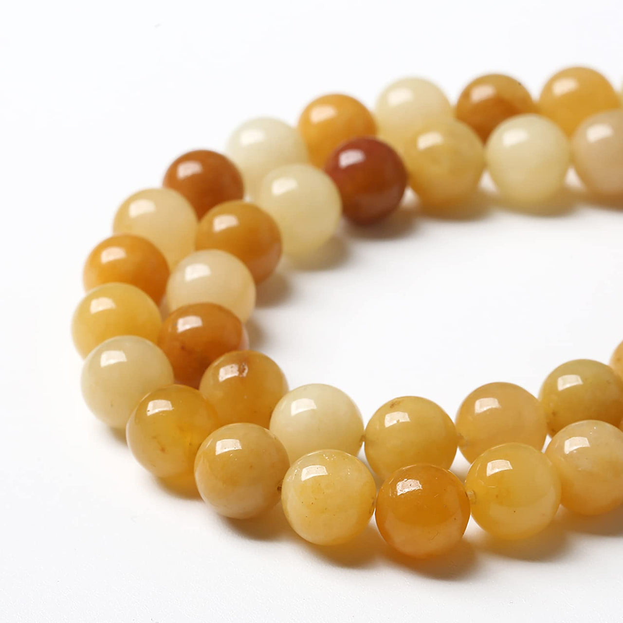 10mm 38pcs Natural Yellow Aventurine Jade Beads Round Loose Beads Energy Crystal Healing Power Gemstone for Jewelry Making DIY Bracelet 15 Inch Yellow Aventurine Jades 10mm