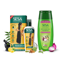 SESA Ayurvedic Hair Oil 100Ml + Ayurvedic Anti Hairfall Shampoo 200Ml Combo Pack Control Hair Fall Nourishes Scalp Help Hair Growth For Men & Women