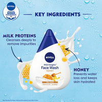NIVEA Milk Delights Face Wash Moisturizing Honey For Dry Skin 100ml, 100 ml