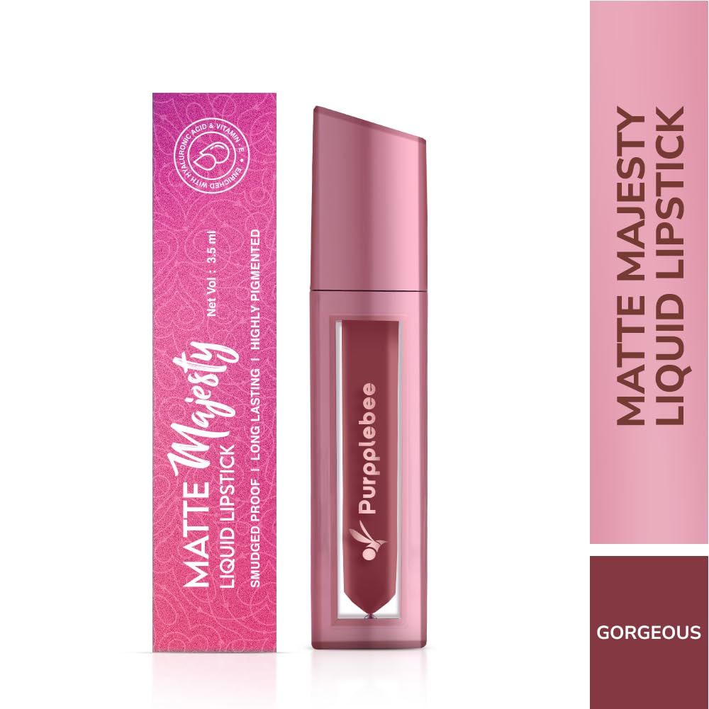 MATTE Majesty Liquid Lipstick Smudged Proof Long Lasting Highly Pigmented Water Proof Matte Liquid Lipstick (Gorgeous)
