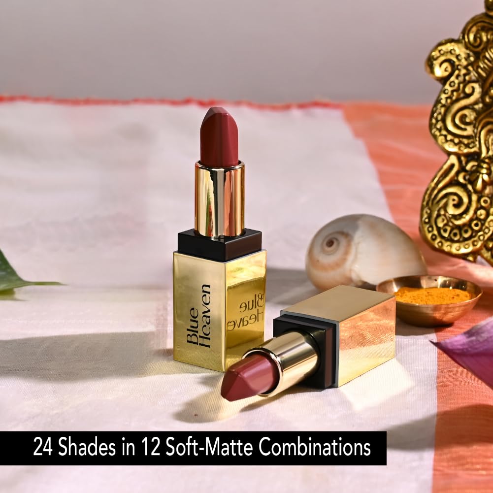 Blue Heaven 2 in 1 Festive Lipstick | Dual Shade | Ultra Lightweight Soft Matte Finish | Long Stay Comfort Wear Lipsticks for Women |C2| 4gm