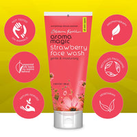 Aroma Magic Moisturizing Strawberry Face Wash| with Aloe Vera Extract & Ylang Ylang Essential Oil| All Skin - 100 ml |For men & women |Pack of 1