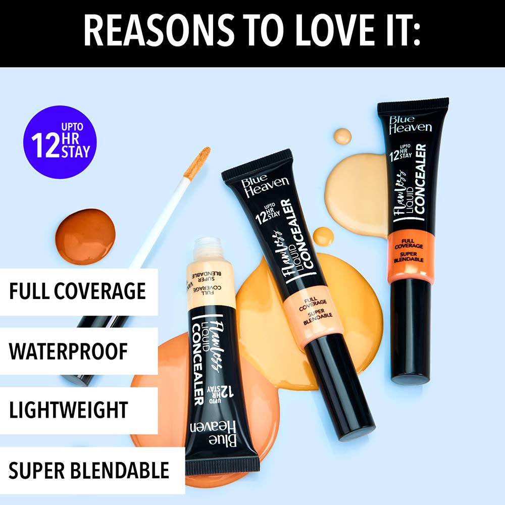 Blue Heaven Flawless Makeup Base Primer, 30g & Blue Heaven Flawless liquid Concealer, 201, Cream, 16gm