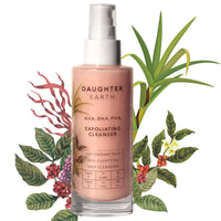 DAUGHTER EARTH AHA BHA PHA Exfoliating Cleanser | Daily Routine Face Wash With Fruit Enzymes | Cream Based Gentle Deep Cleansing | Soothing & Nourishing Fruit Goodness | Suits All Skin Types | 100 ml