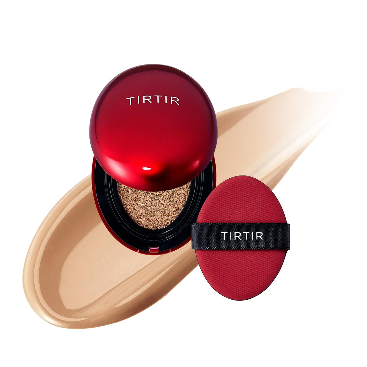 TIRTIR Mask Fit Red Cushion Foundation, Full coverage, Skin fit, Satin Glow Finish, Korean Cushion Foundation #33N MACCHIATO, 4.5g