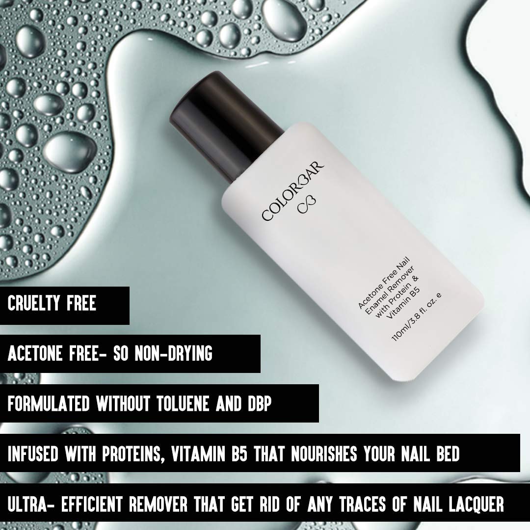 Colorbar Nail Polish Remover, 110ml | Nourishes nail | Acetone free | Infused with Vitamon B-5 | Gentle Nail Paint Remover (Pack of 4)