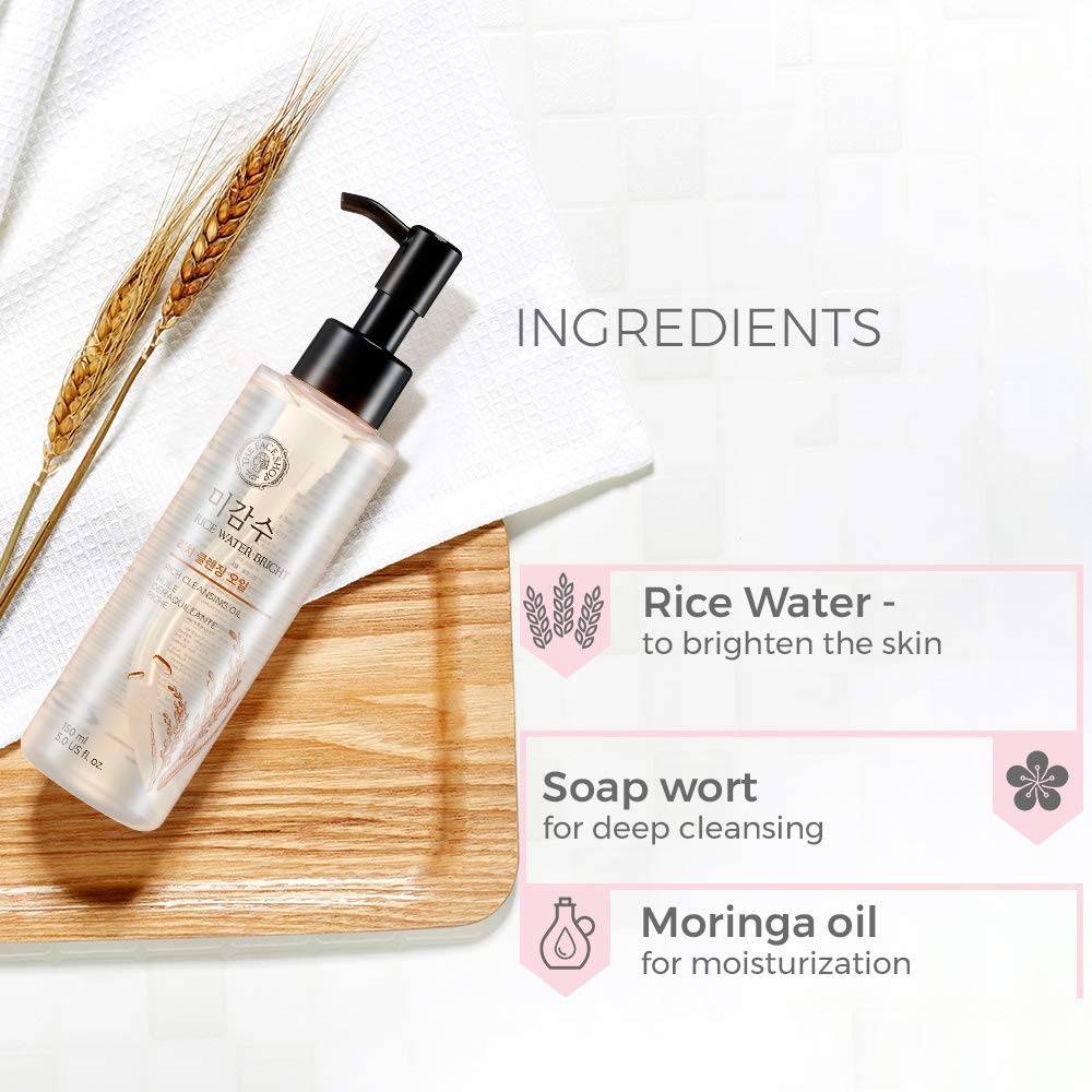 The Face Shop Double Cleanse Combo | Rice Water Bright Foaming Cleanser (150ml) + Rice Water Bright Light Cleansing Oil (150ml)