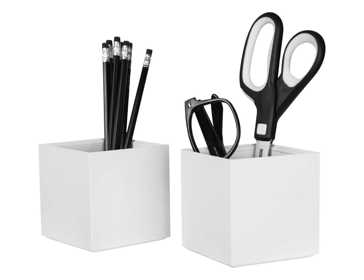 Bostitch Office Konnect Pencil Cup Desk Organizer, Pen Cup, 2-Pack, White Pencil Cup, 2-Pack