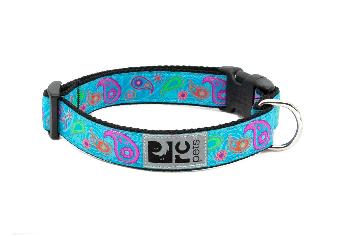 RC Pets 5/8 Inch Adjustable Dog Clip Collar, X-Small, Tropical Paisley