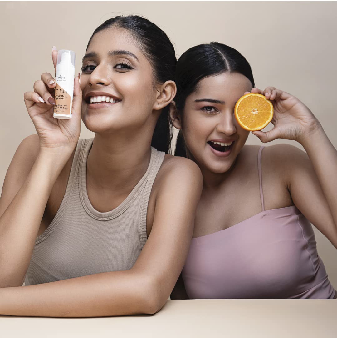 AVEIL C-Nu Vitamin C Face Serum - 30ml | Skin Rejuvenation | Hydrates & Improves Skin Texture | Vitamin C Face Serum for Radiant Glowing Skin | Lightens Hyperpigmentation & Dark Spots | All Skin Types