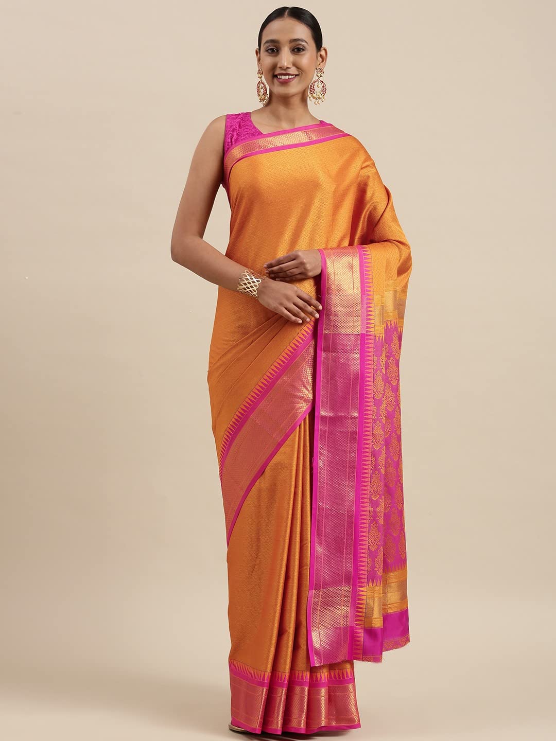Pandadi Saree Women's  Cotton Silk Saree With Blouse Piece