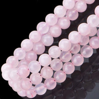 100Pcs Natural Crystal Beads Stone Gemstone Round Loose Energy Healing Beads with Free Crystal Stretch Cord for Jewelry Making (Rose Quartz, 8MM) Rose Quartz