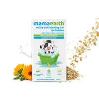 Mamaearth Easy Tummy Roll On For Digestion & Colic Relief With Hing & Fennel 40Ml & Milky Soft Bathing Bar for Babies with Oats, Milk & Calendula – 75g x 2