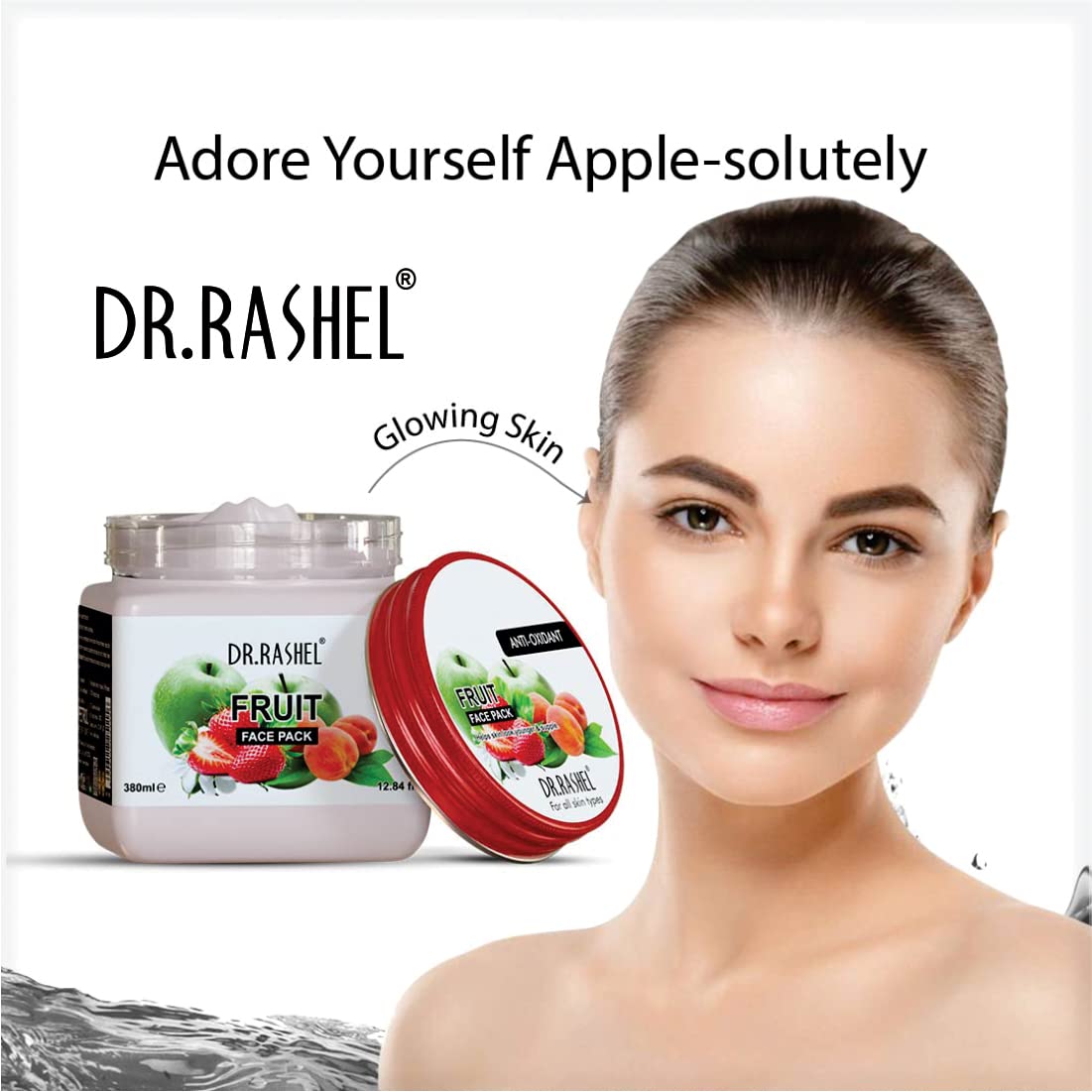 DR.RASHEL Fruit Face Pack for Glowing Skin, Oil Control, Acne, Pimples, Detan, Blemishes, Pigmentation & Brightening, Face Cleansing for Face & Body (380 Ml)