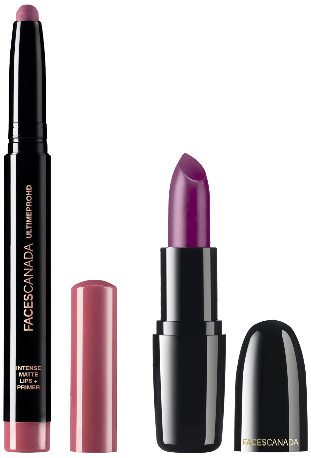 FACESCANADA Weightless Creme Finish Lipstick - Imperial Plum (Plum), Ultime Pro Hd Intense Matte Lips + Primer - Burnt Amber 25