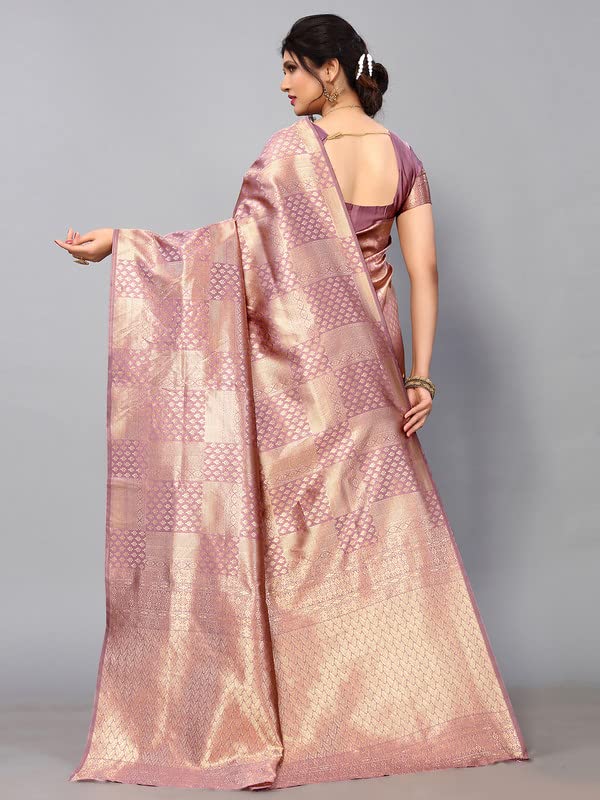 Satrani Women's Jacquard Poly Silk Saree With Unstitched Blouse Piece