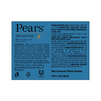 Pears Pure & Gentle Moisturising Bathing Bar Soap with Glycerine For Golden Glow 125g (Pack of 5) & Pears Soft & Fresh Bathing Bar with 98% Pure Glycerine & Mint Extracts - For Fresh Glow (125g x 4)