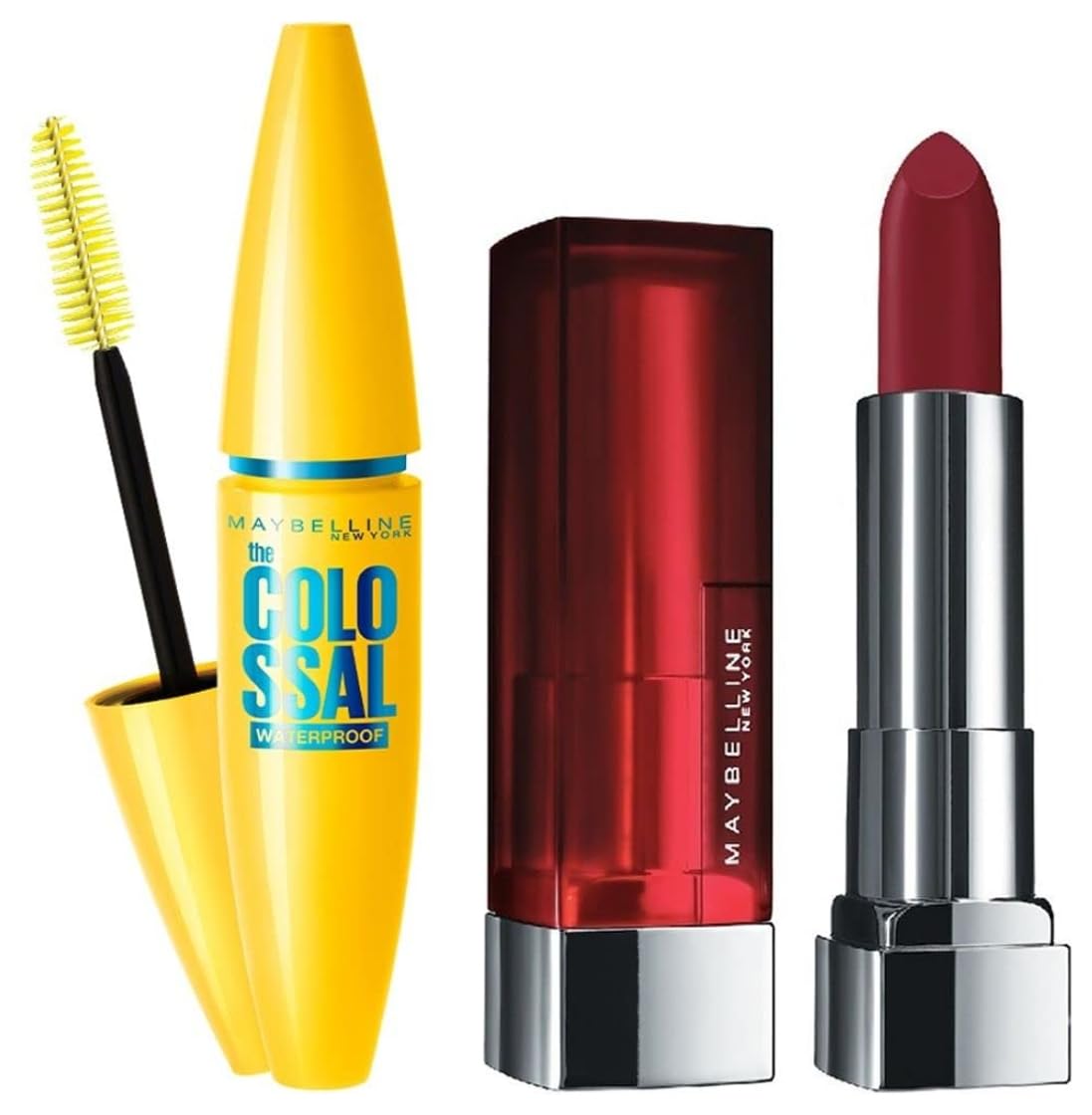 Maybelline New York Lip & Lash Combo: Volume Express Mascara Waterproof + Creamy Matte Divine Wine