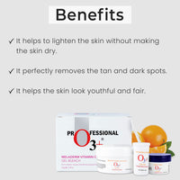 O3+ Meladerm Vitamin C Gel Bleach 96g for Skin Brightening Dull Skin | TAN Removal for Face, Suitable for Men & Women