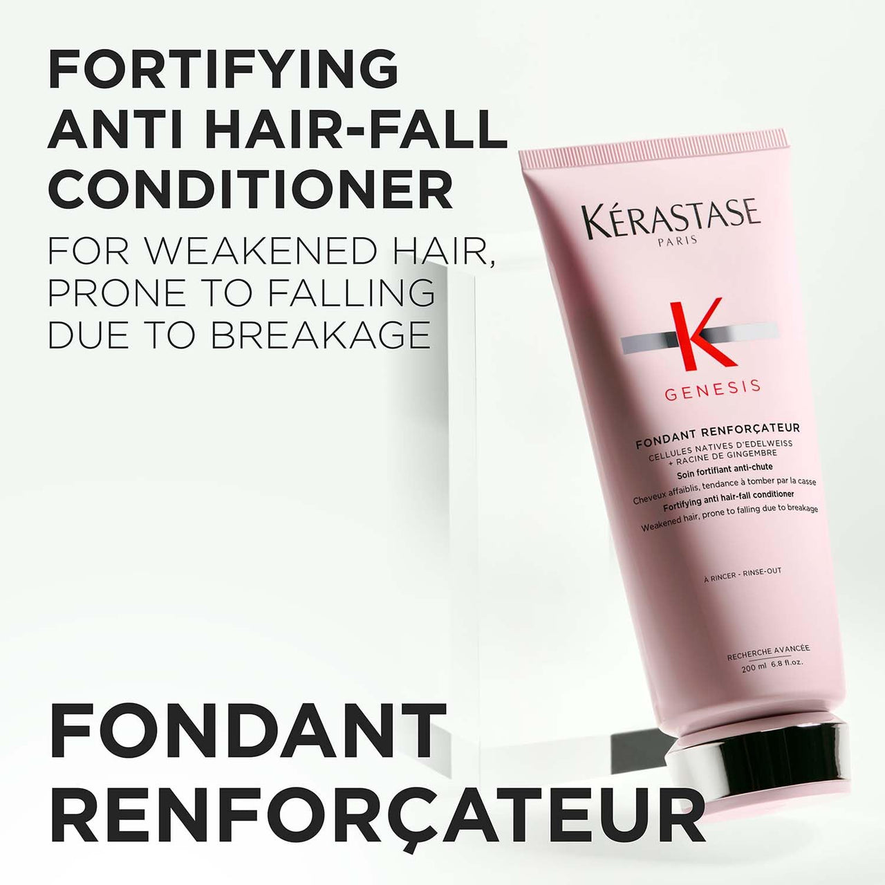 Kérastase Genesis Hair Fall Conditioner 200ml | Anti-Hair Fall Conditioner Suitable for All Hair Types | Infused with Ginger Root and Edelweiss Native Cells