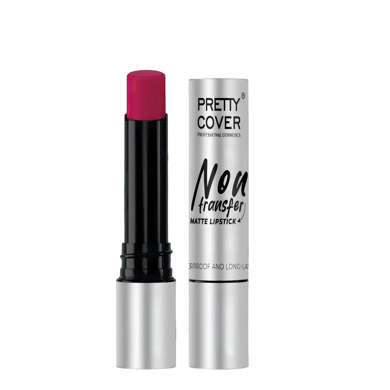 PRETTY COVER Non-Transfer Matte Lipstick | Long-Lasting, Smudge-Proof & Waterproof | Intense Color Payoff with Lightweight Formula for All-Day Wear (PINK CRUSH)