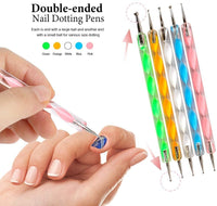 URBANMAC Nail Art Kit - 48 Pcs Glass Bottles Glitter Stones, 100 Nails,10 Nail Tapes, 15 Nail Art brush, 5 Nail Dotting Pen with 2 Glue (Nail Art Kit)