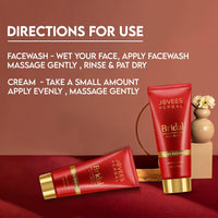 Jovees Herbal Bridal Face Wash 120ml | Ultra Radiance | Hydrating and Bridal Crème 60g | For Natural Glow and Brightness (2 Item in the set)