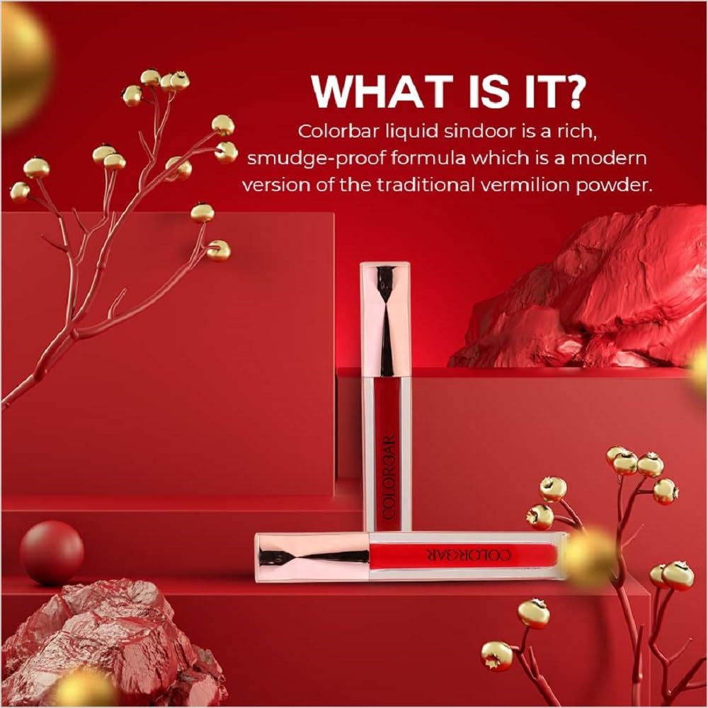 Colorbar Sindoor, Red, 3.8ml | Smudge proof formula | Long lasting