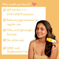 WishCare Super Bright Vitamin C Face Serum and Vitamin C Pure Glow Milk Sunscreen with SPF 50 PA+++(30ml + 50ml)