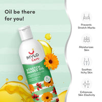 Mylo Care Stretch Marks Oil - with Sea Buckthorn, Rosehip, Argan & Coconut Oil - Vitamin E Oil for Scars & Stretch Mark Lightening - Natural Skin Care Solution for Pregnant Women - 100ml