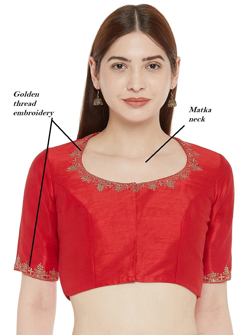 X3 Women's  Polyester Sleeve Readymade Saree Blouse