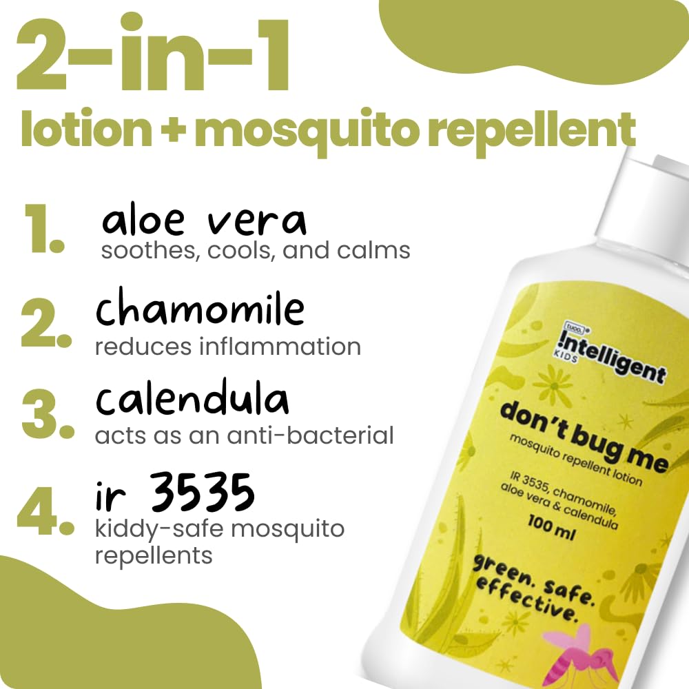 Tuco® Kids Don't Bug Me Mosquito Repellent Lotion | With Chamomile, Aloe Vera and Calendula Protects from Dengue, Malaria, Chikunguniya | 100% Natural with 12 hr. Protection | Age 0-10 Years |100 ml