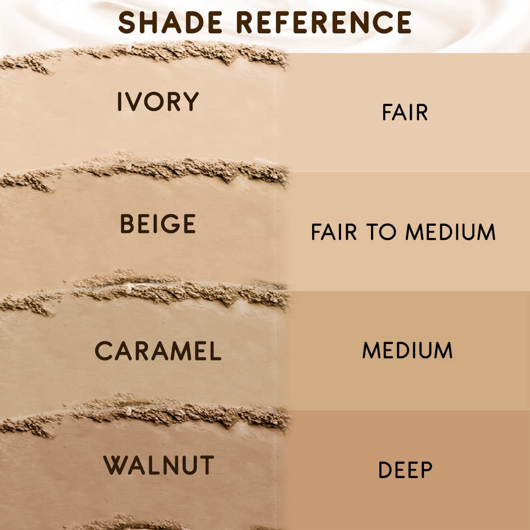 FLiCKA Candid Compact Powder For Velvet Matte Finish, Long-Lasting, Smooth Finish| Absorbs Oil, Waterproof Formula, Prevents Creasing| 01 Ivory, 9g