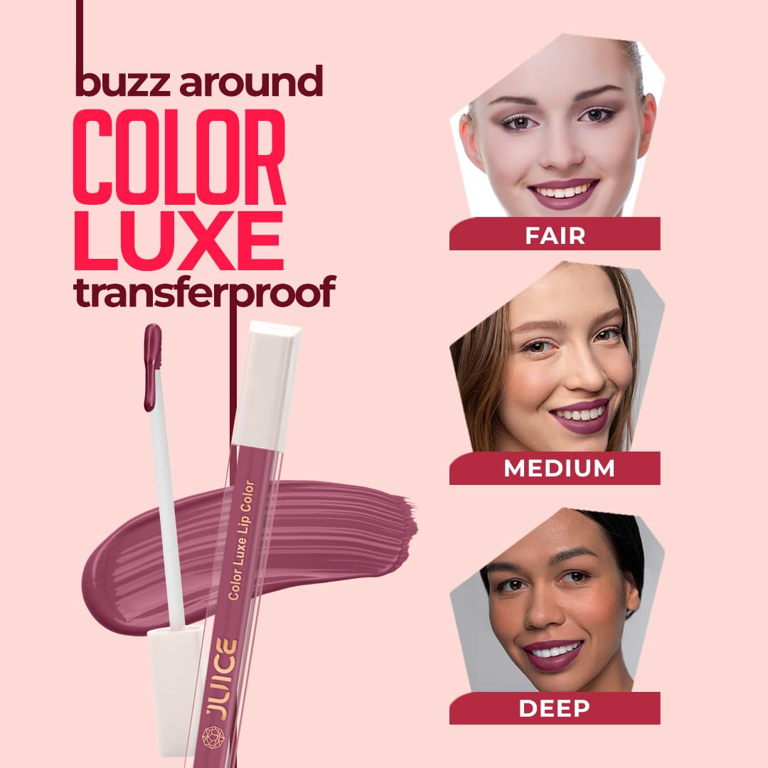 Juice Cosmetics Matte Luxe Lipstick - Vitamin E Enriched, Smudge-Free with Bio Retinol, Moisturizing Lock Technology, SPF 15, Long-Lasting (Lovely Lilac - M17)